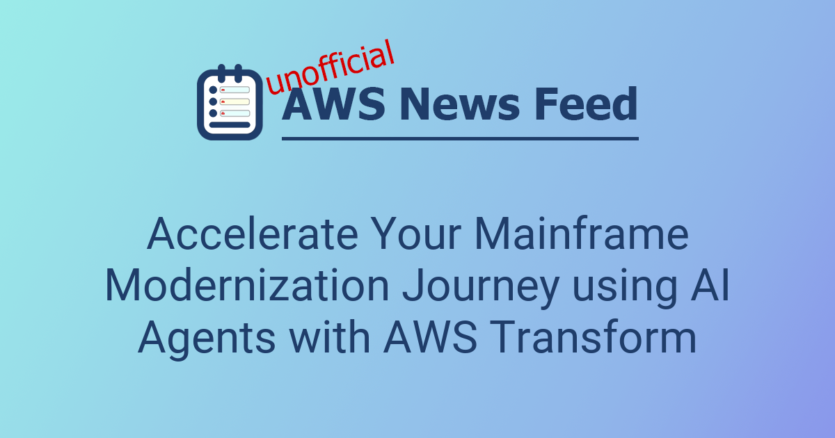 Accelerate Your Mainframe Modernization Journey using AI Agents with ...