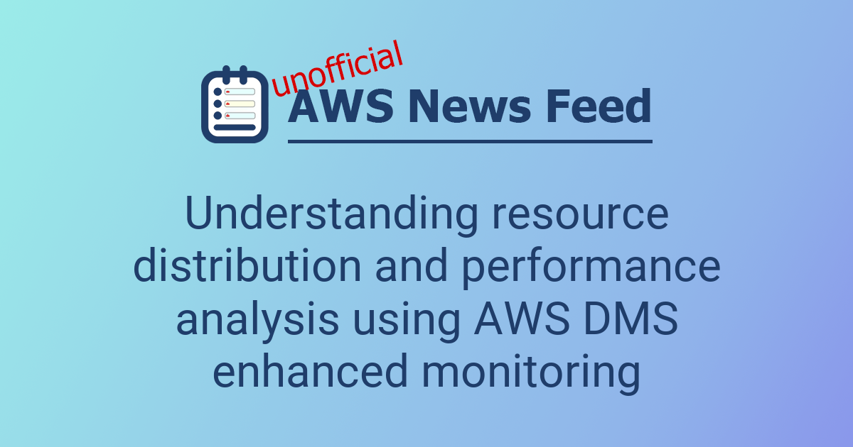 Understanding resource distribution and performance analysis using AWS ...