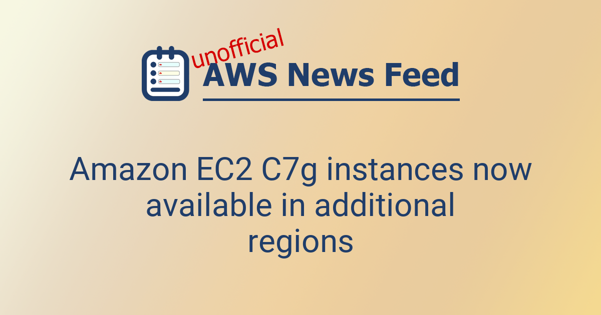 Amazon EC2 C7g instances now available in additional regions | The AWS ...