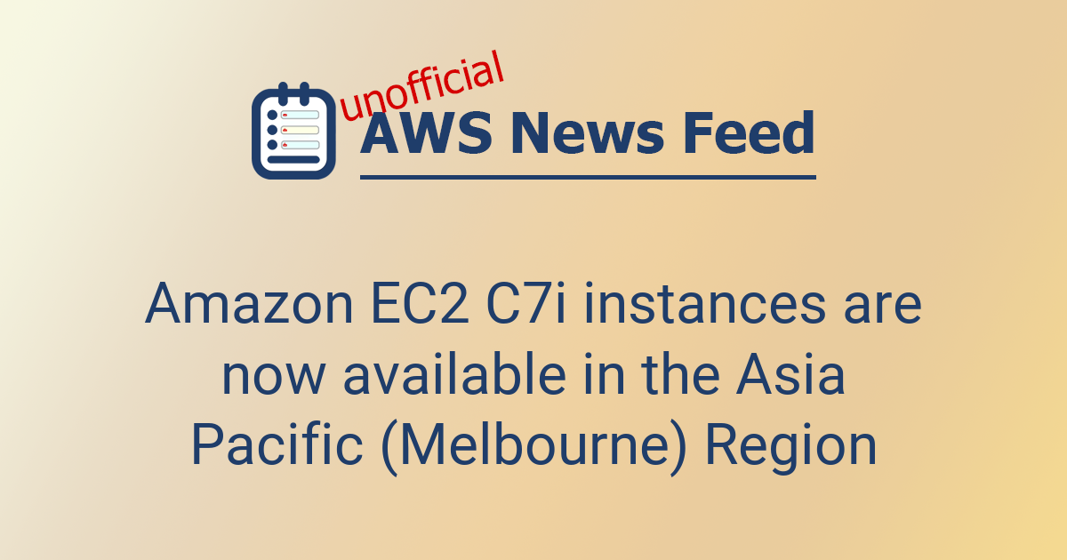 Amazon EC2 C7i instances are now available in the Asia Pacific ...