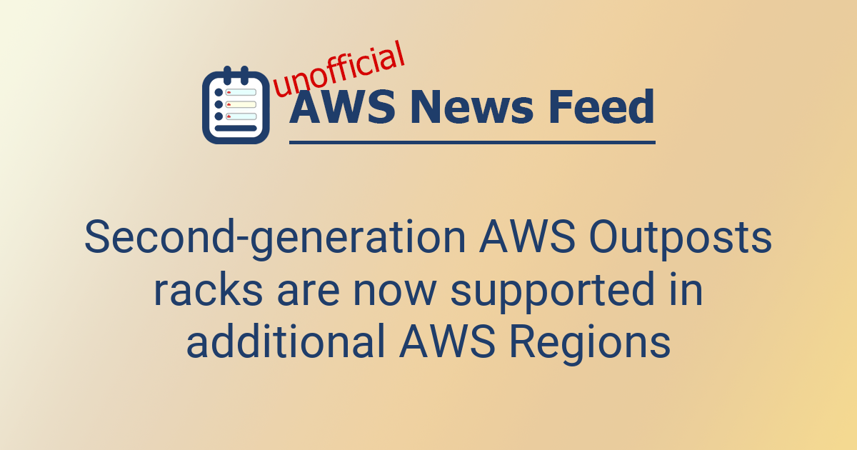 Aws Patch Rack Second-generation AWS Outposts racks are now supported in additional ...